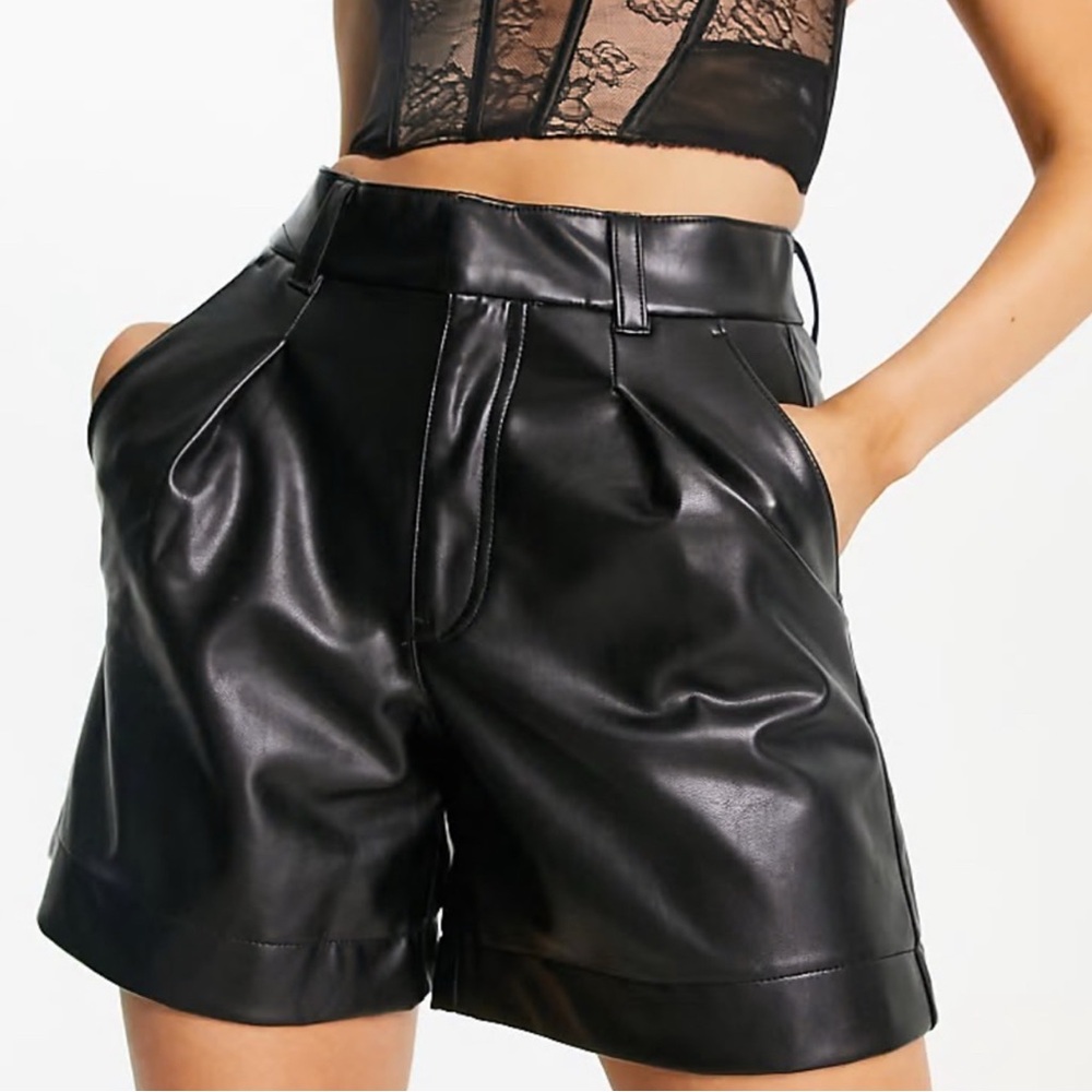 A&F Black Faux Leather Women's Shorts